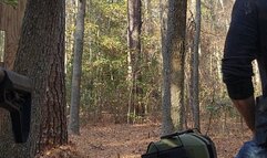 Big dick pissing in the woods