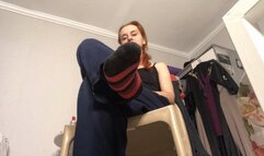 Smelly socks teasing!