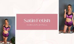 Satin and dildo masturbation