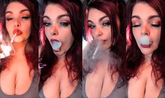 Close up smoking, french inhales and snaps