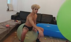 Flo burst giant balloons