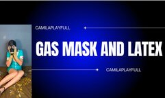 Latex nurse and gas mask masturbation