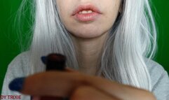 I put a sexy red lipstick on my lips