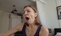 YAWNING NEAR THE COMPUTER 5 SF