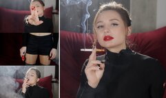 My boots are already on me and my red lipstick is on the filter