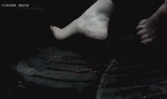 Working the pedals, flip flops barefoot and moccasins