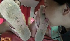 Licking Soles (Flip Flops and Foot) by Bruna and Charlote # SD MOBILE