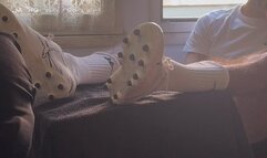 Foot licking and massage after a football match