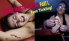 Extreme sadistic tickling in bondage part 1 - Ticklish milf foot in bondage with female domination