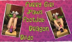 Very Cute Furry Girl Play Her Feet And FootJob on Bid Toy