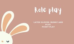 sexy bunny with gloves and plug
