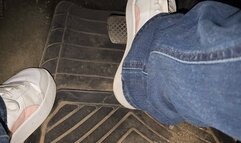 dark morning driving in puma sneakers