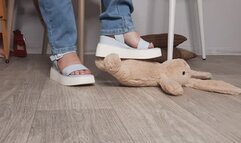 Trample bunny with sandals!