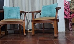 Katherine insanely sexy crossed legs fetish in clear and black pleaser heels