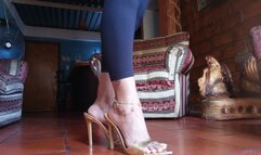 My pronounced arches in high heels dangle from my beautiful queenly feet (3)