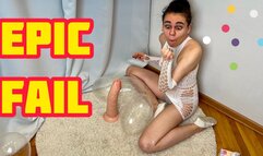 I BLOW CONDOMS WITH MY MOUTH, A BIG DILDO AND AN EPIC FAIL 4K
