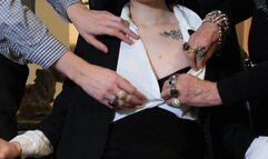 A depraved secretary in lustful hands