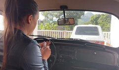 Jarlyn takes her cousin to school in the broken car