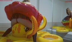 Alla has hot sex with a big squeaky octopus