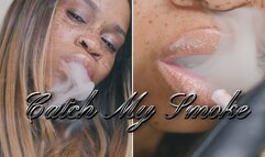 Catch My Smoke- Ebony Femdom Goddess Rosie Reed Luxurious Smoke Fetish In Fur Coat And Leather Gloves (standard definition)