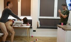 Sharing Girlfriend.She Takes two Cocks after College Party