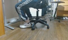 Nylons Shoeplay stockings strip and CUM show at end