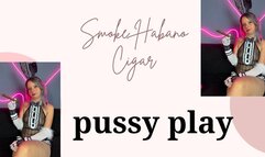 Smoking a Habano cigar