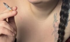 Topless Smoking in Black & Red