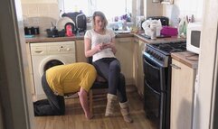 Chelsea Sits On His Head Whilst On The Phone (4K)