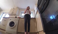 Chelsea's Black Platform High Heels FLOOR CAM (4K)