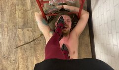 Trample My bitch hard with My sexy patent leather heels