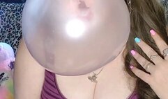 Bubble gum bubbles and smoke