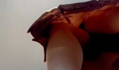 under her woolen skirt avi