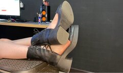 Ignore, dirty heeled sandals licking and trampling with humuliations