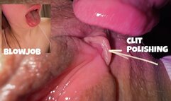 CLOSE UP AND SPEED UP: I polished my girlfriend's clit so much that it started to creak????