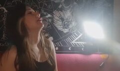 SMOKING YULIANA NOSE EXHALES AND SMOKE RINGS