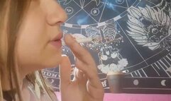 SMOKING YULIANA EXTRA CLOSE UP AND TWO PUMP NOSE EXHALES