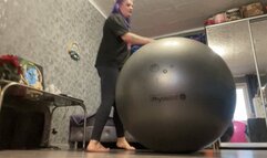 Happy new year riding on ball