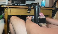 synced toy gave me 2 RUINED ORGASMS (cumshots)