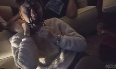 Harness gagged while watching TV