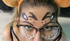 Rudolph the Reindeer's cute girlfriend sucks Santa's helper's cock