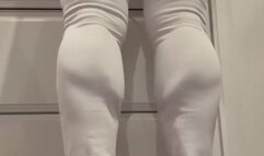 White Jeans Kitchen Heels and Barefeet