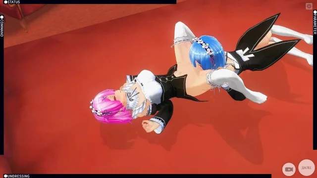 3D HENTAI Rem And Ram From Anime Re:Zero Cum Together Porn Video