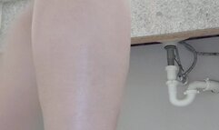 Tempest in thong lotioning up calves