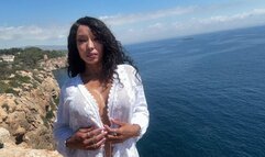 Brenda Biceps Flexing Nude on a Cliff