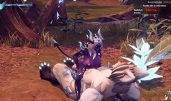 Purple Futa Demon Fucks Wolf and Fox Girls