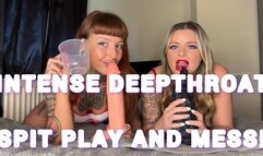 PURE MESSY FILTH! SPIT PLAY AND DEEPTHR0AT WITH OUR BIGGEST TOYS!