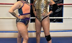 Barefoot Spread Eagle Pins Femdom Match - Esmerelda v Miss Big D