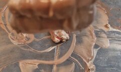 Merry Christmas crush with pudding and cream