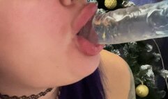 Sucking dildo and B2p red balloons